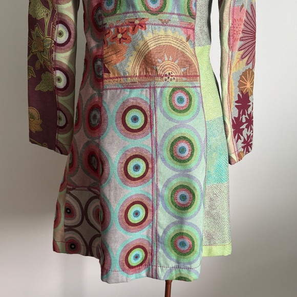 Desigual - Colorful Floral and Geometric Patchwork Coat - Picture 9 of 12